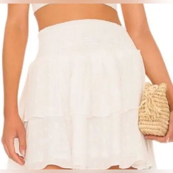 MINKPINK Dresses & Skirts - *NWT* MINKPINK Beach White Ruffle Mini Skirt (M)